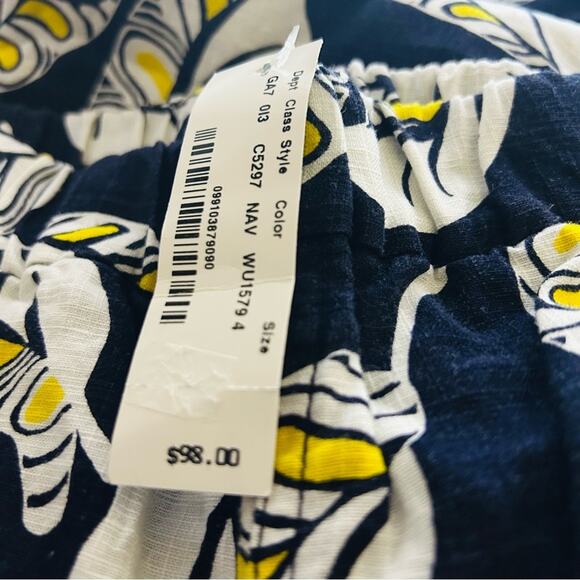 J. Crew Seaside Pant in Tropical Frond Linen-Blend Sz. 4 NWT - Picture 4 of 7